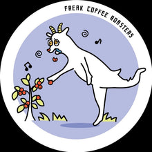 画像をギャラリービューアに読み込む, Sticker ステッカー &quot;Over caffeinated dancing goat&quot;
